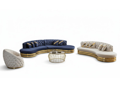 Moderni divani Chesterfield lussuoso set da salotto a 4 posti divano a 3 posti poltrona