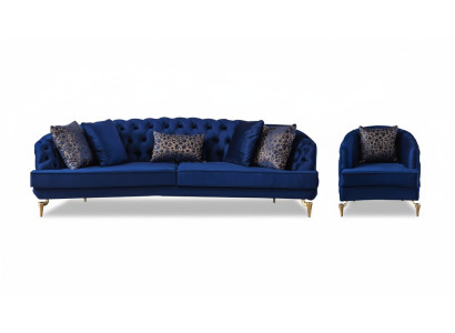 Set divano Chesterfield esclusivo del designer quattro posti di lusso 1 posto vitta 2 pezzi  Traduzione in italiano: Set divano Chesterfield esclusivo del designer con quattro posti di lusso 1 tavolino 2 pezzi