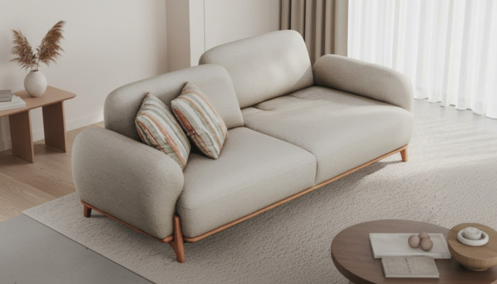 Chesterfield bianco a tre posti - Divano imbottito di lusso per il soggiorno