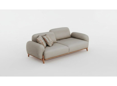 Chesterfield bianco a tre posti - Divano imbottito di lusso per il soggiorno