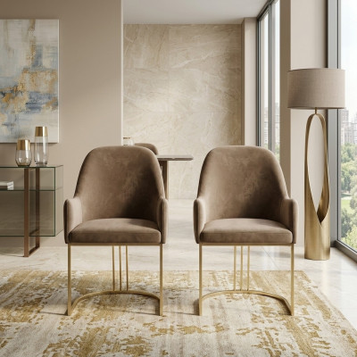 Sedia Oro Sala da pranzo Design Tessile Sedie Mobili Lusso Poltrona Nuova