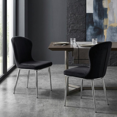 Mobili neri sedie sedia da pranzo design imbottita di lusso arredamento nuovo