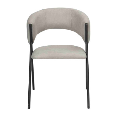 Sala da pranzo Grigio Tessuto Set di 4 Sedie Poltrona Design Tessuto Imbottito Sedie