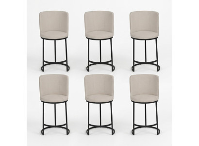 Sgabello da bar 6x, sgabello di design per bar elegante, mobili da bar, sgabello sedile piedi in acciaio design nuovo.