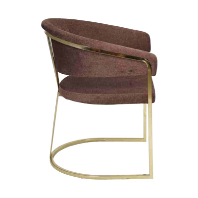 Sedia da sala da pranzo moderna di design di lusso con elementi in acciaio inossidabile e tessuto nuovo.