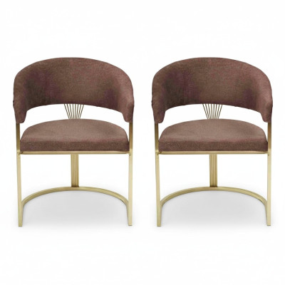 Sala da pranzo moderna 2 sedie di design di lusso Elementi in acciaio inossidabile Tessile Nuovo