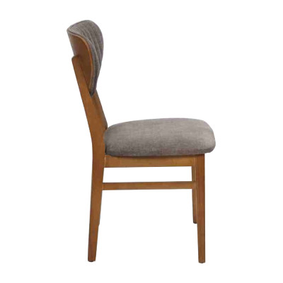 Sedia di legno marrone, sedie imbottite di design, mobili seduta lussuosi per la sala da pranzo.