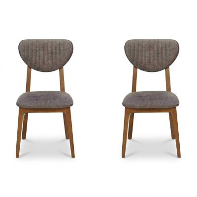 Sedia moderna grigia imbottita 2 sedie lounge in legno tessuto sedia nuova