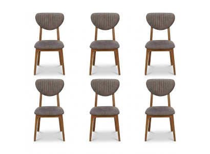 Set di sedie e poltrone da sala da pranzo design 6x, imbottitura.