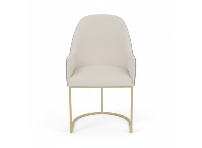 Sedia imbottita bianca, sedia da pranzo, sedie da cucina, mobili da seduta di design nuovi.
