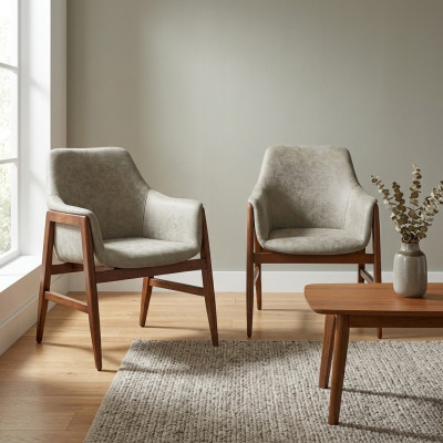 Sedia da pranzo 2x Sedie Sedia da cucina Poltrona Legno Tessuto Moderno Grigio Sedia  Sedia da pranzo 2x Sedie Sedia da cucina Poltrona Legno Tessuto Moderno Grigio Sedia