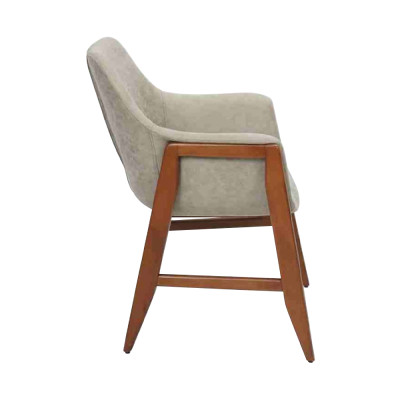 Sedia da pranzo 4x Sedie Sedia da cucina con schienale in legno e tessuto moderno grigio