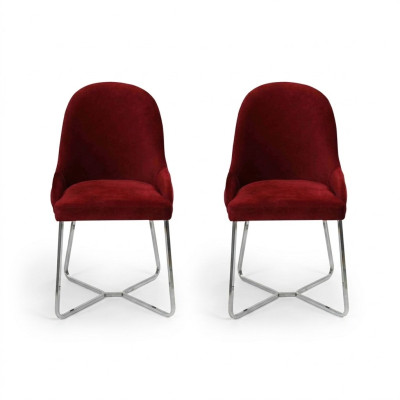Rosso moderno 2x sedie di lusso per sala da pranzo Nuove sedie per sala da pranzo.
