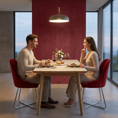 Moderna poltrone Lusso Arredamento sala da pranzo Rosso 4x sedie Mobili Sedia da pranzo