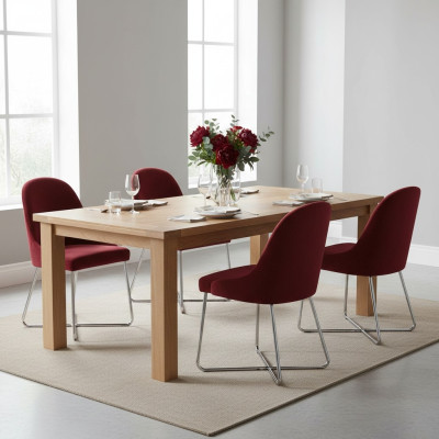 Moderna poltrone Lusso Arredamento sala da pranzo Rosso 4x sedie Mobili Sedia da pranzo