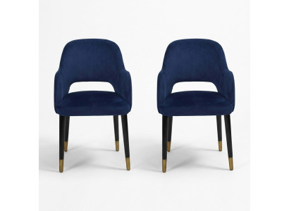 Esclusiva 2x sedie moderne blu mobili da cucina design sedia con struttura in legno.