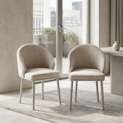 Moderne sala da pranzo 2 sedie bianche design cucina sedili imbottiti mobili