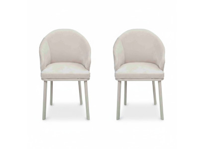 Moderne sala da pranzo 2 sedie bianche design cucina sedili imbottiti mobili