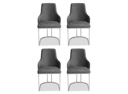 Set di sedie grigie per sala da pranzo Sedie di lusso per sedersi Mobili da cucina 4 pezzi