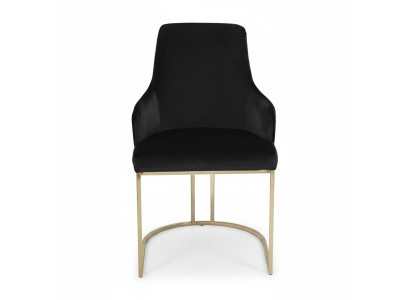 Sedia in tessuto nero moderna per sala da pranzo, monoposto in metallo, arredamento design.