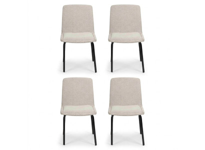 Set di metallo con seduta imbottita per sala da pranzo, tessuto 4x poltrona gruppo di sedie.   Set di metallo con seduta imbottita per sala da pranzo, tessuto 4x poltrona gruppo di sedie.