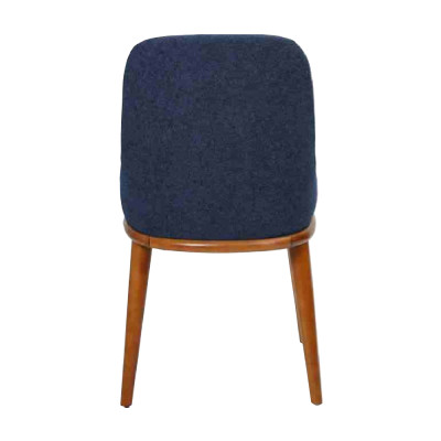 Eleganti sedie da sala da pranzo blu, telaio in legno di design, sedia da cucina moderna.