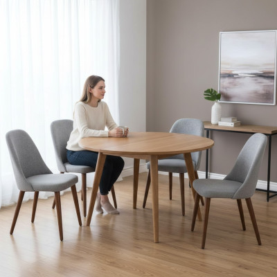 Sedia Designer 4x Sedie Sedia in legno Sedia da pranzo di lusso Nuovi mobili Nuovi