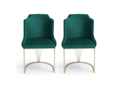 Sedia da pranzo verde di design 2x Sedie di lusso Monoposto Moderno da pranzo