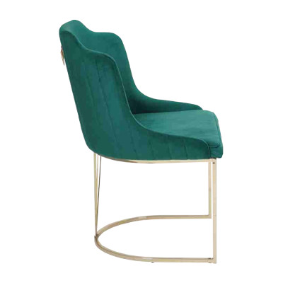 Sedia da pranzo verde di design 4x sedie lussuose monoposto moderne per la sala da pranzo.