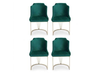 Sedia da pranzo verde di design 4x sedie lussuose monoposto moderne per la sala da pranzo.