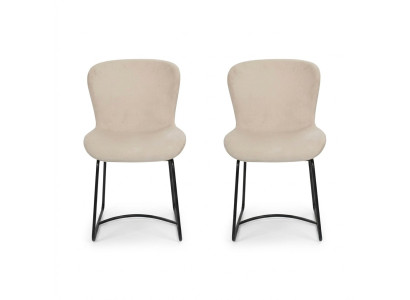 Sedia da pranzo 2x Sedie da pranzo Moderne Sedie Metallo Design Bianco nuove.