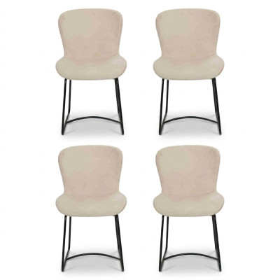 Sedia da pranzo 4x sedie da pranzo Moderno Sedie in Metallo Design Bianco.   Sedia da pranzo 4x sedie da pranzo Moderne Sedie in Metallo Design Bianco.