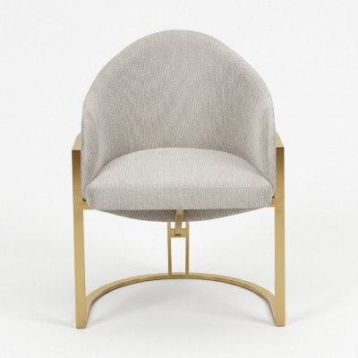 Elegante sedia imbottita da sala da pranzo in metallo bianco moderna nuova