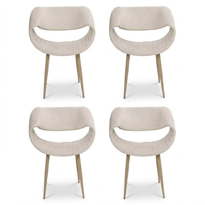 Moderno set di 4 sedie imbottite di lusso per sala da pranzo e soggiorno. Nuove.