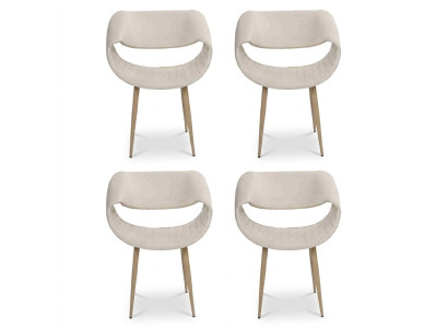 Moderno set di 4 sedie imbottite di lusso per sala da pranzo e soggiorno. Nuove.