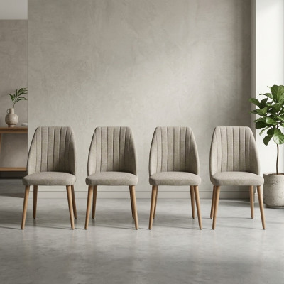 Grigio moderno 4 sedie sedia imbottita poltrona di lusso sedia con schienale sedia da pranzo