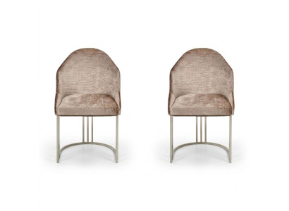 Sedia da pranzo di lusso moderna 2x sedie Design tessile in metallo Mobile  Sedia per pranzo di lusso moderna 2x design tessile in metallo Mobile