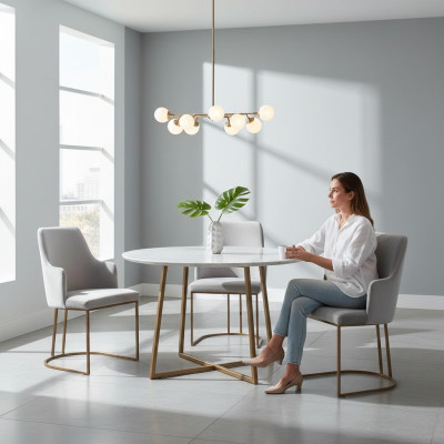 Moderne sedie da pranzo grigie eleganti sedie da cucina di lusso design 4x sedie nuove