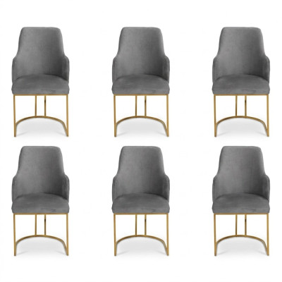 Lussuose sedie da pranzo grigie eleganti sedie da cucina Design moderno 6x sedie nuove