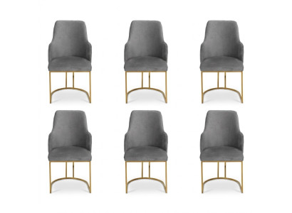 Lussuose sedie da pranzo grigie eleganti sedie da cucina Design moderno 6x sedie nuove