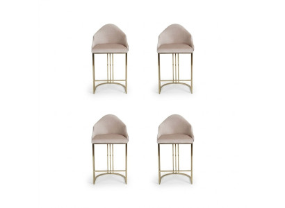 Elegante Tavolo da pranzo 4 sedie Beige Sedia a braccioli Mobili Arredamento Cuscino per sedie