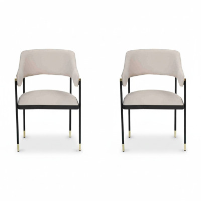 Sedia Sedia da pranzo 2x Sedie Sedia da cucina Bianca Poltrona di lusso moderna