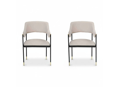 Sedia Sedia da pranzo 2x Sedie Sedia da cucina Bianca Poltrona di lusso moderna