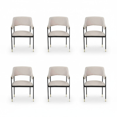 Elegante sedia da sala da pranzo in bianco 6 sedie sedia da cucina lussuosa