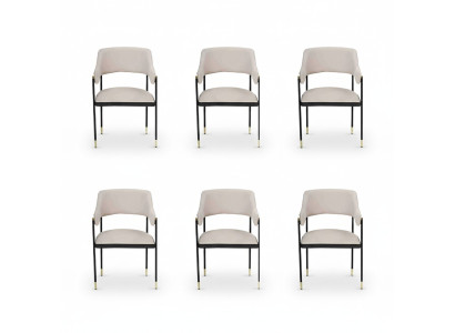 Elegante sedia da sala da pranzo in bianco 6 sedie sedia da cucina lussuosa