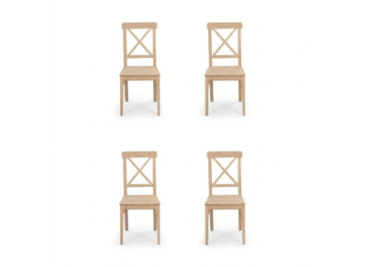 Sedia da pranzo design 4x sedie Sedia in legno di lusso Monoposto Senza braccioli  Sedia da pranzo design 4x sedie Sedia in legno di lusso Monoposto Senza braccioli