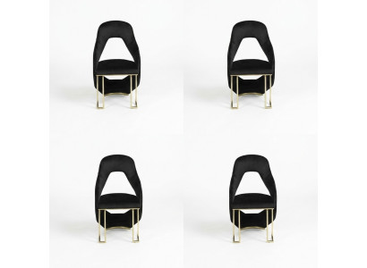 Elegante nero 6x sedie sedia da pranzo sedia da cucina sedia lusso novità sedia