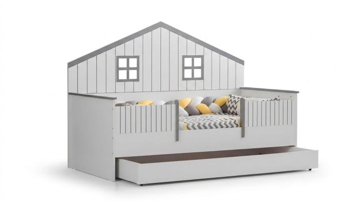 Moderno lettino per bambini estendibile Lussuoso letto da camera in legno Mobile
