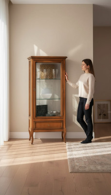 Vetrina in legno armadio Vetrine classiche in legno Design Salotto Nuovo