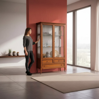Vetrina classica armadio Soggiorno Vetrina Vetrina Mobile italiano Nuovo